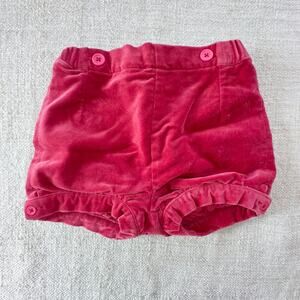 Baby Boden Pink Velour Bloomer Shorts GUC 2/3